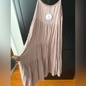 Dusty Rose Tiered Maxi Skirt